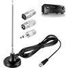 Maple Plentiful Antenna Radio Fm Dab Interni, Antenna TV Interna Con Base Magnetica, Cavo Coassiale 3m, 75 Ohm, Antenna Digitale Terrestre, Per Home Smart Televisione,Radio,Facile Installazione