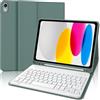 IVEOPPE Cover Tastiera per iPad A16 11 Generazione/10 Generation (11/10.9 pollici, 2025/2022) , Custodia Tastiera Italiano QWERTY Bluetooth Staccabile per iPad 10/11 Generazione con Portapenna, Verde scuro