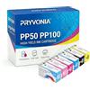 PRYVONIA PJIC - Cartucce d'inchiostro compatibili PJIC1 PJIC2 PJIC3 PJIC6 per Epson Discproducer PP-50 PP-50BD PP-100 PP-100N PP-100AP PP-100II PP-100III, nero, 32 ml, C/M/Y 31 ml (confezione da 4)