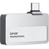 Lexar Professional Go 1TB Portable SSD, Ultracompatto, Supporta Apple ProRes, fino a 1050 MB/s in Lettura, USB 3.2 Gen 2, IP65 Resistente a Polvere e Acqua, per iPhone 15/16 Pro, Argento