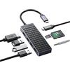 Yottamaster Hub USB C a 8 porte con HDMI 4K, Power Delivery 100 W, lettore di schede SD/TF, USB-A 3.0 x 3, audio da 3,5 mm, Hub USB portatile per laptop Windows/Mac OS/Linux