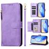 Generic Cover Compatibile con Honor X8b 4G,Compatibile con Honor X8b 4G LLY-LX1 LLY-LX2 LLY-LX3 Chiusura magnetica Flip Stand Card Slot Wallet Zipper Lanyard Purple