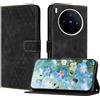 OKZone Cover per Vivo X300 Pro,Custodia a Libro in Pelle Protettiva Folio Portafoglio con Chiusura Magnetica e Slot per Carte Wallet Case Flip Cover(Nero)