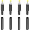 PATIKIL 4.8x1.7mm CC Maschio Terminali Alimentazione Spina 4 Pacco Fai da Te CC Barile Connettore Sostituzione con Tubo Termorestringente Giallo