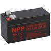 WSB Battery Batteria al piombo NPP/batteria al piombo/12 V/1,2 Ah/NP12-1.2/VRLA batteria/esente da manutenzione/pronta operativa/elevata resistenza ai cicli