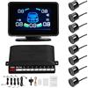 Generico di Rilevamento Parcheggio con 8 Sensori Anteriore e Posteriore Modalità Avviso Sonoro Buzzer Muto Display LCD della Distanza Volumi Regolabili Design Doppia CPU Compatibile 12V