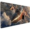 Generic Tappetino Mouse XXL Aereo, Cielo Gaming Tappetino Scrivania 1000x500x3mm, Mousepad Grande con Base in Gomma Antiscivolo, Sottomano Scrivania con Bordi Cuciti, Ufficio Accessori Gaming, per PC 4-3767