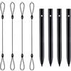 Grevosea 4 pezzi di ricambio penna stilo disegno, penna per tablet da disegno, penna per bambini con 4 corde da appendere, per bambini e bambini, tavoletta da disegno colorata, colore nero