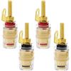 MejaRizon Connettore a banana da 4 mm, 4 pezzi, presa a banana dorata per amplificatore audio, terminale per altoparlante (42 x 14,2 mm)