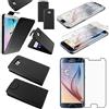 ebestStar - Cover Compatibile con Samsung S6 Galaxy SM-G920F, G920 Custodia Protezione Pelle PU Risvolto Verticale, Nero + Pellicola Vetro Temperato