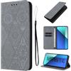 LSPCASA Protettiva Case Per Xiaomi Redmi Note 13 4G 6.67 Pollici Pelle Artificiale Cover Redmi Note 13 4G Con Slot Per Schede Redmi Note 13 Cover Funzione Supporto Custodia Grigio