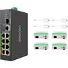 LINOVISION Switch industriale a 8 porte EOC e POE con 4 trasmettitori EOC, PoE a lunga distanza su cavo coassiale o UTP, semplifica il cablaggio, aggiorna i sistemi analogici ai sistemi IP