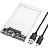 Quevati Enclosure per hard disk da 2,5 pollici USB C 5 Gbps, USB 3.1 Gen1 SATA Esterno Alloggiamento SSD per SSD da 2,5 e HDD fino a 6 TB, supporta UASP, con cavo USB C 3.1, senza attrezzi