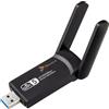 Reagle Adattatore WLAN USB-A - 1300 Mbps, Dual Band 2.4GHz/5GHz WiFi Dongle, 802.11ac, High Gain 2X 5dBi, adattatore di rete PC e laptop, compatibile con Windows/Mac/Linux