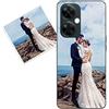 KARTXITAI Cover Personalizzata Compatibile con OnePlus Nord CE 3 Lite con Foto Testi logo,Custodia Morbido TPU Silicone Gel Trasparente Custom Case con Immagine,Testo+1 x Cinturino Universale