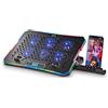NGS Hero Stand - Base di raffreddamento per laptop, 6 ventole silenziose, display LCD, RGB, altezza regolabile, 2 porte USB, supporto per smartphone, antiscivolo, 2400 RPM