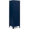 IDMarket - Armadietto ESTER con porta in metallo blu scuro, design industriale