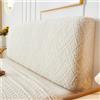 Chickwin Copertura per Testiera Letto, Rattan Jacquard Copertura Testiera Letto Singolo Matrimoniale Una Piazza e Mezza, Copri Testata Elastica Antipolvere Fodera Testata (180cm,Beige)