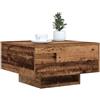 vidaXL Tavolino da salotto Legno vecchio 55 x 55 x 31 cm, Tavolino da caffè moderno, elegante, multifunzionale, con luci LED, per un soggiorno alla moda