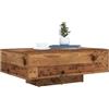 vidaXL Tavolino da salotto Legno vecchio 85 x 55 x 31 cm, Tavolino da caffè moderno, elegante, multifunzionale, con luci LED, per un soggiorno alla moda
