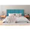 DHOME Testiera Imbottita in Tessuto Aqualine Premium Antimacchia Design Modulare Verticale Autoadesiva Testata Letto Camera da Letto Imbottita (Turchese, 160cm, Altezza 80 cm, x4)