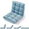 COSTWAY Sedia da Pavimento, Cuscino Imbottito da Terra con Schienale Reclinabile a 14 Livelli, Poltrona Pieghevole Relax, Lettura, Yoga e Meditazione, per Soggiorno, Camera da Letto (Verde)