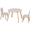 Rebecca Mobili Set Tavolino e 2 Sedie per Bambini, Tavolo Bambini con Seggiole, Rosa Marrone, MDF Pino, per Cameretta Asilo - Misure: 44 x 60 x 60 cm / 50 x 28 x 25 cm - Art. RE7017