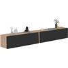 IDMarket - Set di 2 scaffali a muro ELYOS a 1 anta in legno e nero