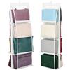 KINHARD 2 Pezzi Porta Borse da Armadio, Pieghevole Portaborse da Appendere, Organizer Armadio da Appendere con 8 Scomparti, Bianco Organizzatore Borse, per Borsetta, Sciarpe, Cappelli
