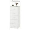 Somdot Cassettiera Salvaspazio, Settimino Armadietto Camera da Letto, Mobiletto con Cassetti in Tessuto, 29P x 38,7l x 107H (5 Cassetti), Bianco