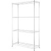 Frutteo Scaffale in Acciaio Cromato, 5 Ripiani Regolabili, peso massimo 350Kg, Montaggio Senza Attrezzi, per Garage, Casa, Ufficio, Magazzino (90x35x180cm)