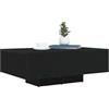 vidaXL Tavolino da salotto Rovere Nero 85 x 55 x 31 cm, Tavolino da caffè moderno, elegante, multifunzionale, con luci LED, per un soggiorno alla moda