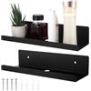 bayidun 2 Pcs Mensole da Muro Nero, Librerie Mensole da Parete, Mensola Muro, Mensola da Parete per Quadri Figure Piante Camera da Letto Cucina Bagno Ufficio(30x10x6 cm, Nero)
