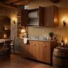 Linea Azzurra Sottolavello Cucina 120 Completo con Pensile 40, Colapiatto, Lavello e Miscelatore Mobile 3 Ante in Legno Made in Italy H85xL120xP50cm (Noce Antico, Vasca a Sinistra)