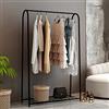 [en.casa] Stand Appendiabiti (AxLxP) 144 x 89 x 32 cm Organizzatore con Barra Porta Abiti e 1 Ripiano Allestimento per Guardaroba Teatro Negozio di Abbigliamento - Struttura in Metallo
