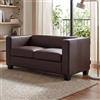Mendler Divano sofa 2 posti lounge moderno elegante serie Lille M65 75x137x70cm - ecopelle marrone