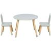 Rebecca Mobili Set Tavolo e 2 Seggiole per Bambini, Tavolo Bimbi con Sedie, Verde Acqua Marrone, MDF Pino, per Cameretta Montessori - Misure: 44 x 60 x 60 cm / 50 x 28 x 25 cm - Art. RE7018