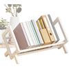 Birtern Libreria da tavolo, piccola libreria da appoggio, organizer per libri da tavolo, libreria inclinabile per libri e CD