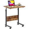 SogesHome Tavolino da computer portatile con ruote, piccolo tavolo da lavoro con fessura per tablet o telefono per divano letto ospedale, 60 × 40 cm