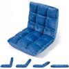 COSTWAY Sedia da Pavimento, Cuscino Imbottito da Terra con Schienale Reclinabile a 14 Livelli, Poltrona Pieghevole Relax, Lettura, Yoga e Meditazione, per Soggiorno, Camera da Letto (Blu)