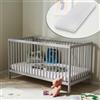 Kids Collective Letto per Bambini in legno di faggio 60x120 cm e 70x140 cm con materasso | Rete regolabile in altezza, sbarre removibili | Dalla nascita fino a 3 anni | Prodotto in UE | grigio