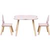 Rebecca Mobili Set Tavolo e 2 Sedie per Bambini, per Arredo Cameretta Stanza dei Giochi, Rosa Marrone, MDF Pino - Dimensioni: 44 x 60 x 60 cm / 50 x 25 x 25 cm - Art. RE6899