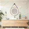 pro.tec Specchio LED da Parete Specchio Rotondo da Appendere Cintura Regolabile Antiappanamento Luce Bianca Regolabile con Sensore Tattile Ø70 cm Cornice Dorata