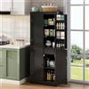 VIEKOS Armadio da cucina, mobile alto multifunzionale, credenza con due ante da scaffale, scomparti portaoggetti e cassetto interno, 182 × 40 × 75, adatto per cucina, sala da pranzo e soggiorno.