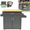 ACXIN Carrello da cucina su rotelle, mobile da cucina con cassetti e anta dell'armadio, isola da cucina con piano di lavoro, carrello da servizio, carrello per cucina, sala da pranzo, 115 x 36 x 90 cm