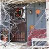 JAADU ragnatele Halloween 200g Decorazione Ragnatela Bianca con 50 Ragni Finti,Halloween Prop Decor Spaventoso Party Scene Indoor Outdoor Festival Decorazione