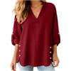 Generico Blusa Oversize da Donna in Mussola Camicia di Lino da Donna Camicetta in Cotone Camicette Basic Casual a Maniche Lunghe Bianche Camicette Taglie Grandi Camicetta di Lino Camicia Mussola