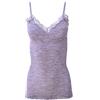 EGI Canottiera Donna Lana Seta Top Plissè con Pizzo Articolo 1487 Bianco Nero Grigio (Grigio, L/XL)