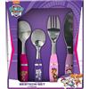 p:os Paw Patrol p:os 33792 - set di posate per ragazze, bambini in 4 pezzi acciaio inossidabile con manici plastica, coltello, forchetta, cucchiaio da minestra e dessert