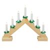 Idena 8582092 - Candeliere dell'Avvento a LED in legno naturale colorato con 7 luci di candela a LED bianco caldo, funzionamento a batteria, grande circa 40 x 30 cm, decorazione per Natale, Avvento